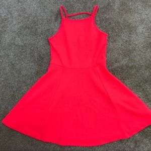Fit and flare neon coral H&M dress